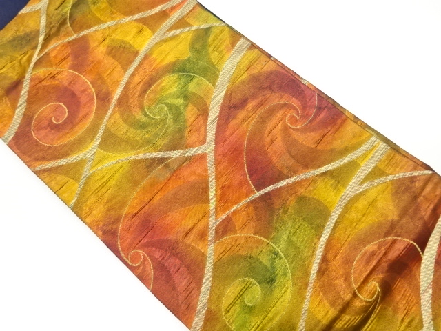 抽象渦模様織出し名古屋帯